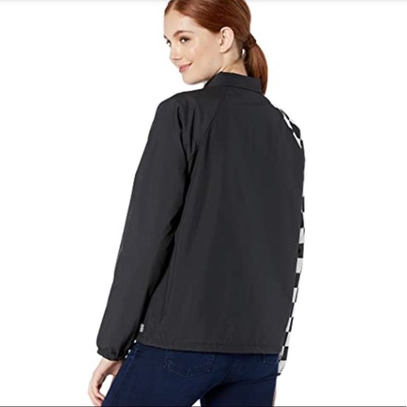 💖MEGA SALE💖VANS Thanks Coach Superspeedee Womens XS S Jacket Black VN0A47V5BLK - Picture 3 of 7